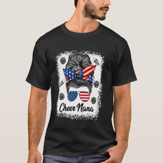 Cheer Nana Rommelige Knot Vlag van de VS Bril 4 ju T-shirt