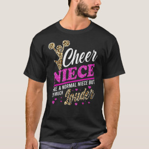 Cheer Niece' grootste fan leopard print en Pom Pom T-shirt