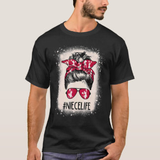 Cheer Niece Life Messy Bun Cheerleader Bleaching M T-shirt