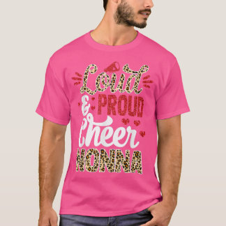 Cheer nonna grootst fan leopard print en pom pom t-shirt