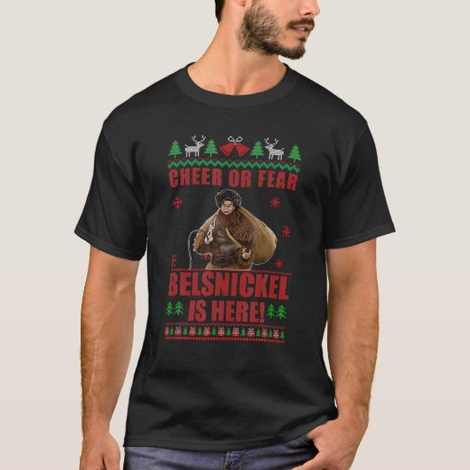 Cheer of Angar Belsnickel is hier kerstfeest. T-shirt (Voorkant)