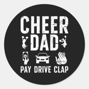 Cheer Papa Betaal Rit Klap Vader Van Een Cheerlead Ronde Sticker