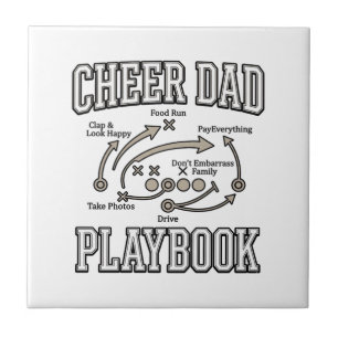 Cheer Papa Playbook Vintage Vector Shirt Ontwerp_1 Tegeltje