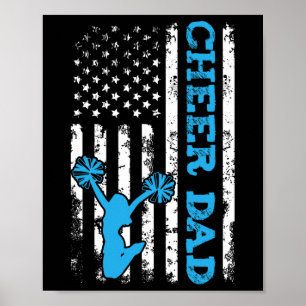 Cheer Papa Usa Amerikaanse Vlag Cheerleader Papa C Poster