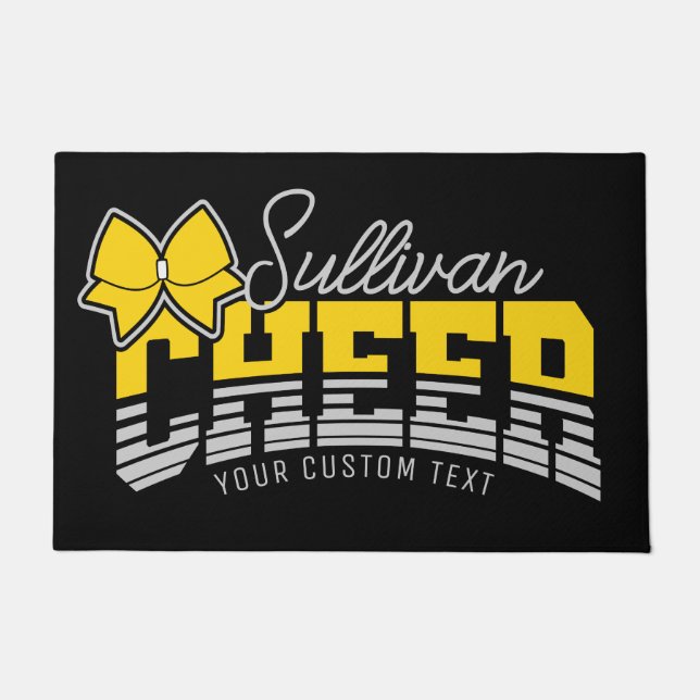 Cheer Team ADD NAME School Athlete Cheerleader Deurmat (Voorkant)