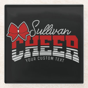 Cheer Team ADD NAME School Athlete Cheerleader Glazen Onderzetter