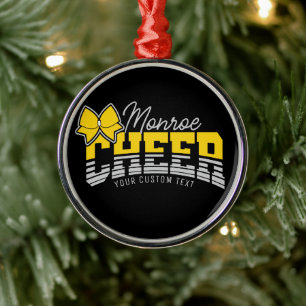 Cheer Team ADD NAME School Athlete Cheerleader Metalen Ornament