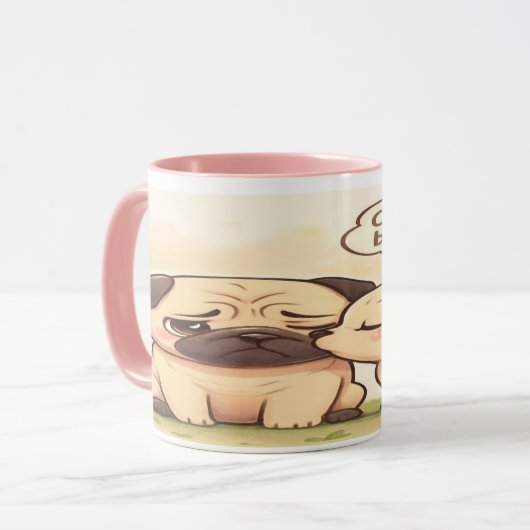 Cheer Up Boo Boo: Cute Pug Mug (Devant gauche)