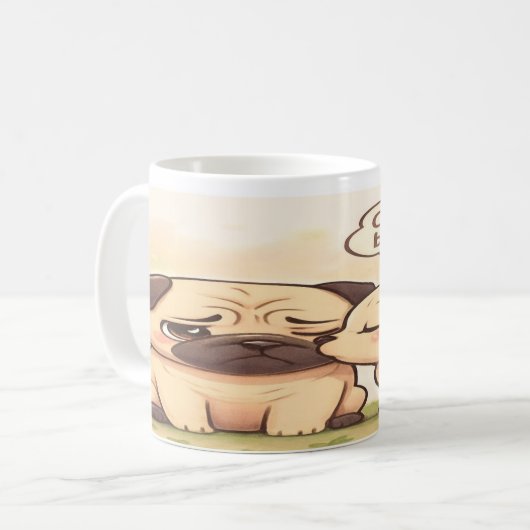 Cheer Up Boo Boo: Cute Pug Mug Koffiemok (Voorkant links)