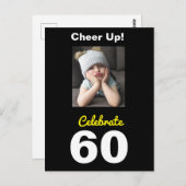 Cheer Up ! Célébrez les 60 ans Anniversaire Carte (Devant / Derrière)