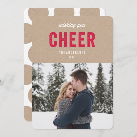 Cheer | Vakantieknopkaart Feestdagenkaart (Voorkant / Achterkant)