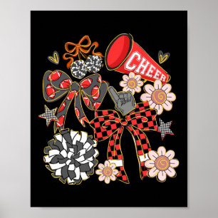 Cheer Voetbal Coquette Strik Speldag Cheerleader R Poster