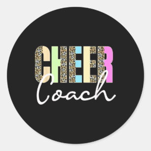 Cheercoach Luipaard Cheerleading Schattige Cheerco Ronde Sticker