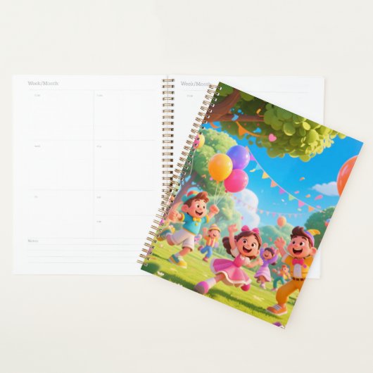 🎈 Cheerful Adventure Daily Planner | Fun for Kids (Devant avec enveloppe)