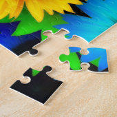Cheerful Array of Colorful Sunflower Legpuzzel (Zijkant)
