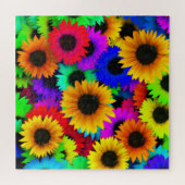 Cheerful Array of Colorful Sunflower Legpuzzel (Horizontaal)