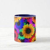 Cheerful Array of Colorful Sunflower Mok (Midden)
