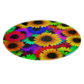 Cheerful Array of Colorful Sunflower Snijplank (Hoek)