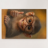 Cheerful Baby Monkey Funny Smile Puzzle (Horizontal)