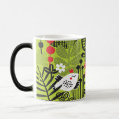 Cheerful Bird in a Lush Garden Mug Magische Mok (Links)