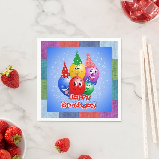 Cheerful Birthday-ballonnen Servet (Insitu)