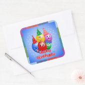 Cheerful Birthday-ballonnen Vierkante Sticker (Envelop)