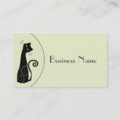 Cheerful Black Cat Visitekaartje (Achterkant)