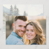 Cheerful Blue Denim Photo Kaart (Voorkant / Achterkant)