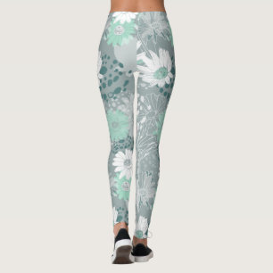 Cheerful Bohemian in Aqua Gray Leggings