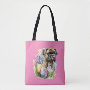 Cheerful Boxer Dog Easter Egg, Happy Easter Boxer Draagtas