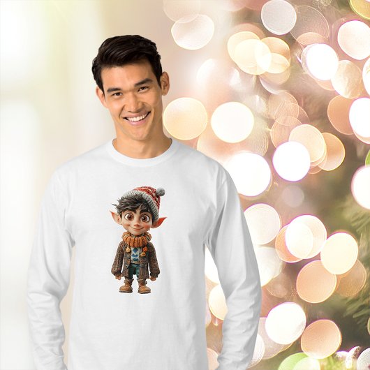 Cheerful Boy Christmas Elf Mannen T-shirt
