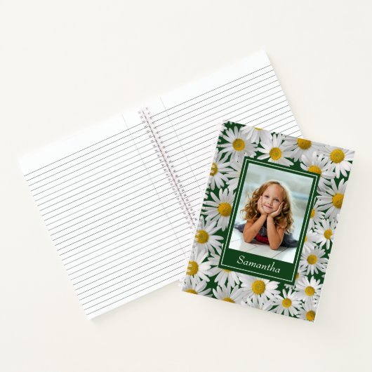 Cheerful Bright Daisy Custom Photo - Notitieboek (Binnen)