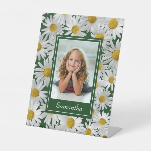 Cheerful Bright Daisy Custom Photo - Reclamebord Met Voetstuk (Voorkant)