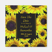 Cheerful Bright Yellow Sunflower - bespaar de datu Magneet (Voorkant)
