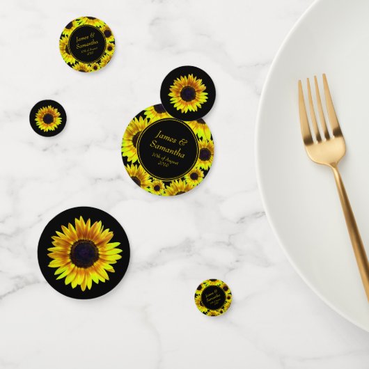 Cheerful Bright Yellow Sunflower - Confetti (Groep)