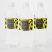 Cheerful Bright Yellow Sunflower - Waterfles Etiket (Flessen)