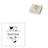 Cheerful Calico Cat Peking Custom Name Rubberstempel (Gestempeld)