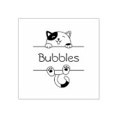 Cheerful Calico Cat Peking Custom Name Rubberstempel (Afrduk)