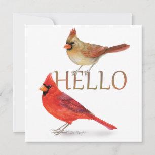 Cheerful Cardinals-Holiday Greeting Feestdagenkaart