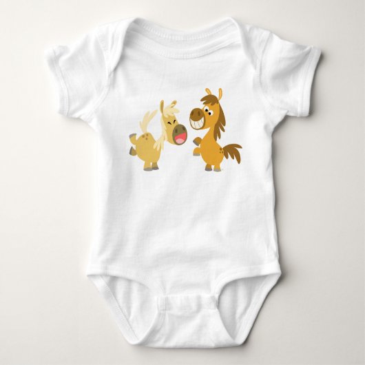 Cheerful Cartoon Ponies Baby Apparel Romper (Voorkant)