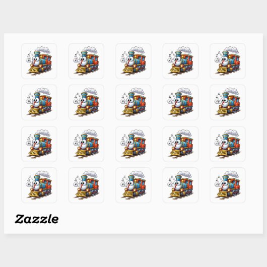 Cheerful Cartoon Train Character Sticker (Feuille)