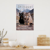 Cheerful Cat vs. Grumpy Cat – Humor Poster (Keuken)