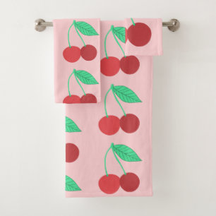 Cheerful Cherries Fruity Pink Bad Handdoek