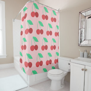Cheerful Cherries Fruity Pink Douchegordijn