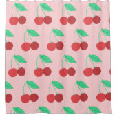 Cheerful Cherries Fruity Pink Douchegordijn (Voorkant)