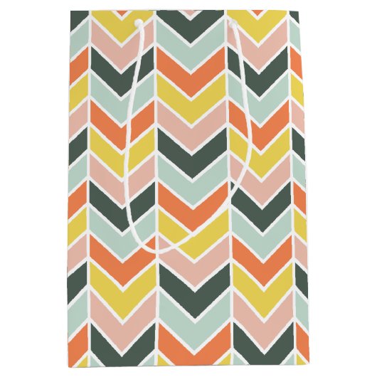 Cheerful Chevron van Origami-Prints Medium Cadeauzakje (Voorkant)
