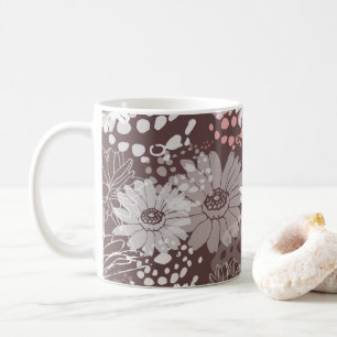 Cheerful chocolate Bohemian floral mug