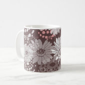 Cheerful chocolate Bohemian floral mug (Devant gauche)