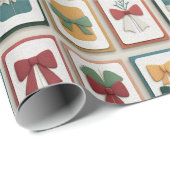 Cheerful Christmas Bow Illustration Cadeaupapier (Rol Hoek)