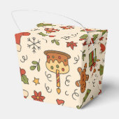 Cheerful Christmas Doodle Pattern Bedankdoosjes (Achterkant)